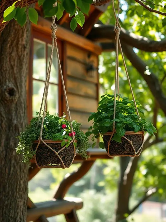 hanging herb garden setup