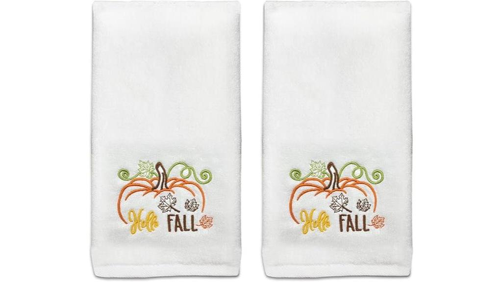 hello fall pumpkin towels