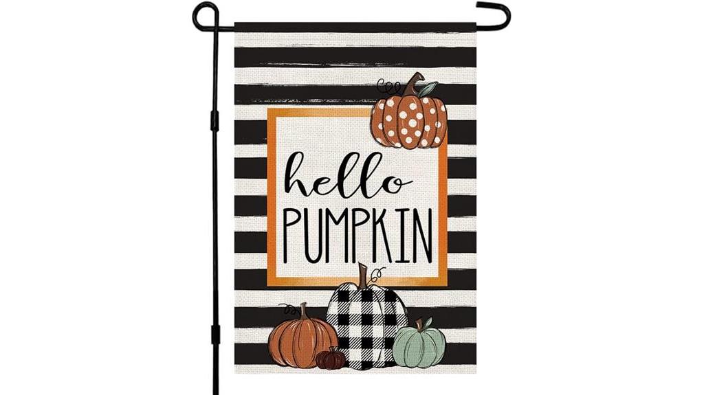 hello pumpkin garden flag