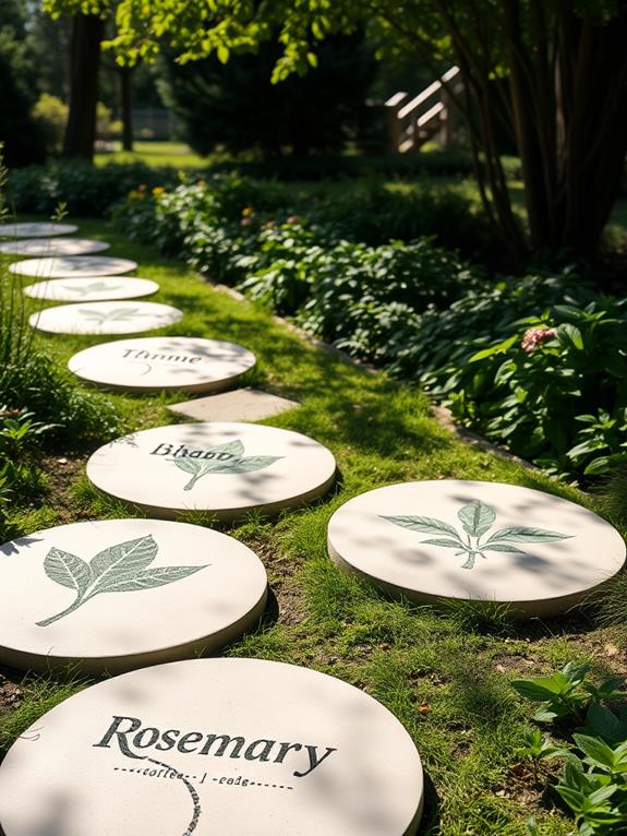 herb garden pathway stones