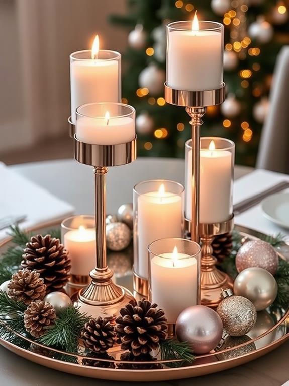 holiday candle arrangement ideas