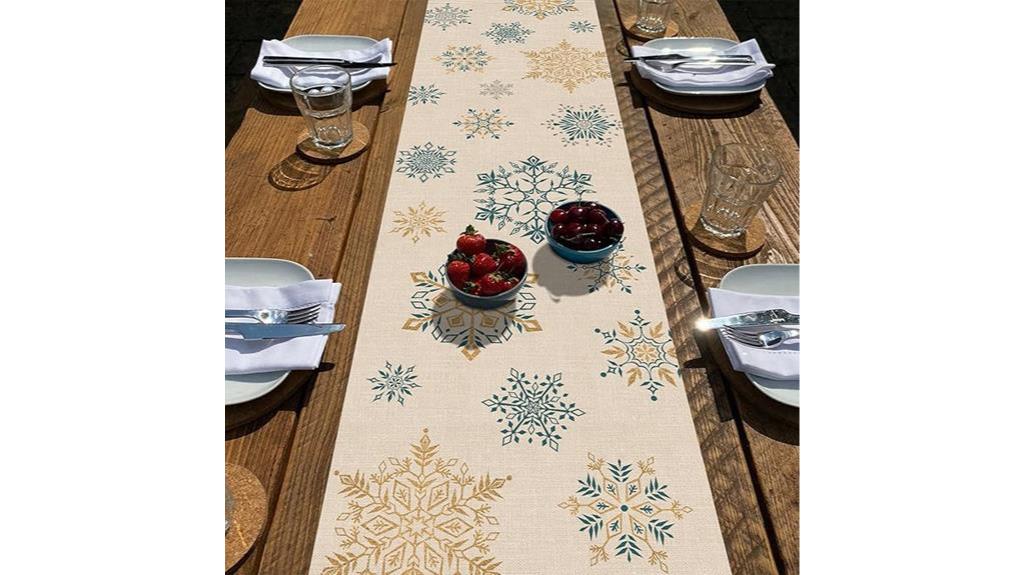 holiday snowflakes table runner