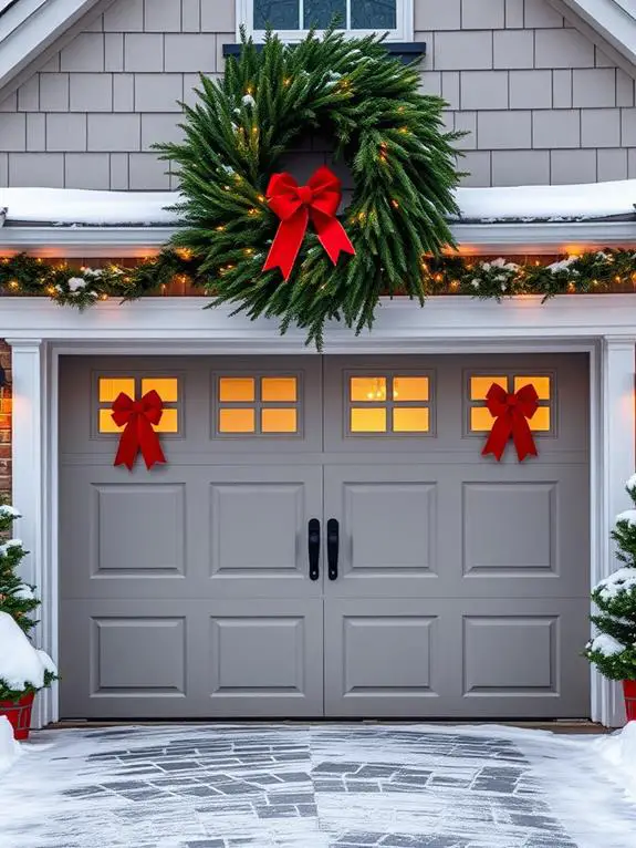 holiday themed garage door decor