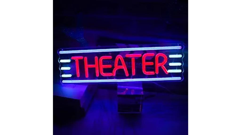 home theater neon sign