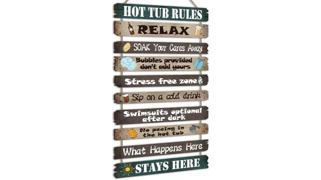 hot tub rules sign