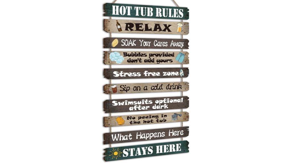 hot tub rules sign