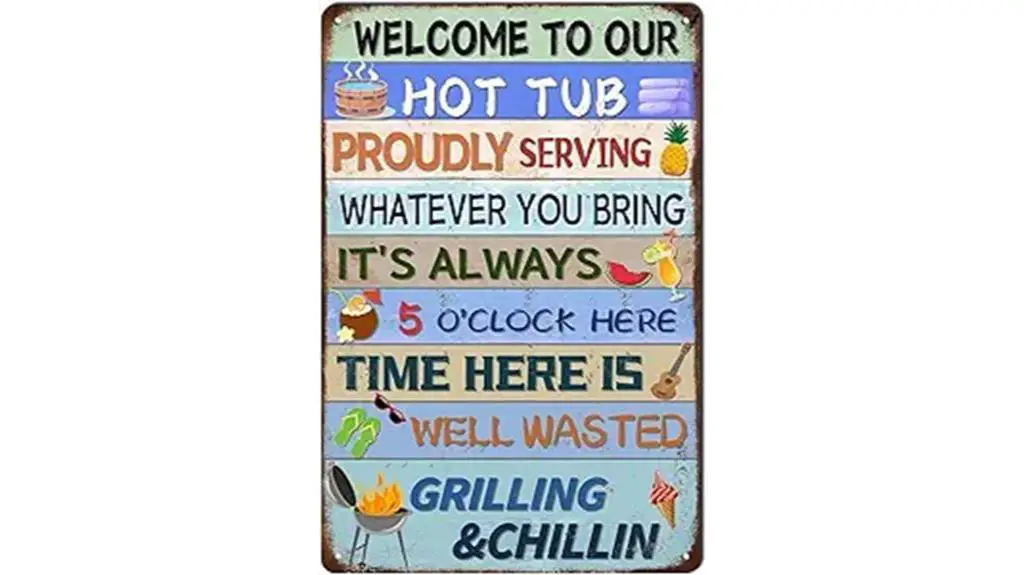 hot tub welcome sign