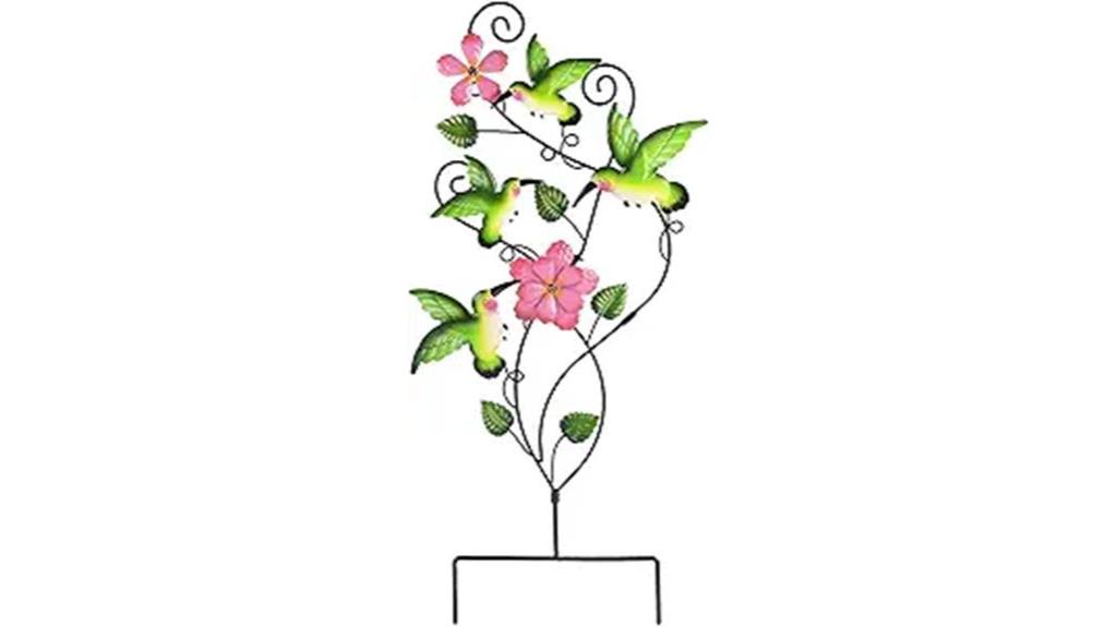 hummingbird garden stake decor