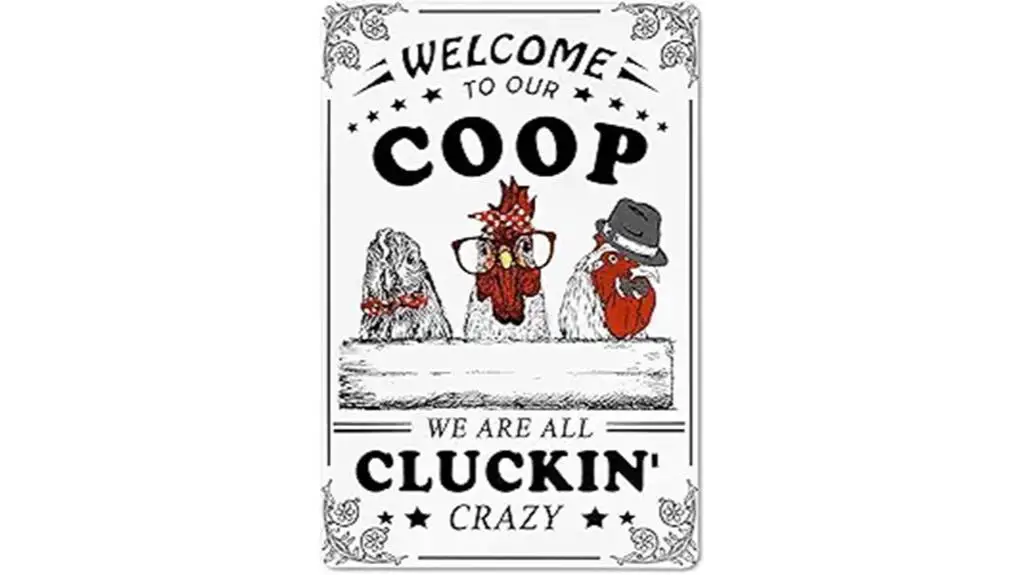 humorous chicken coop sign