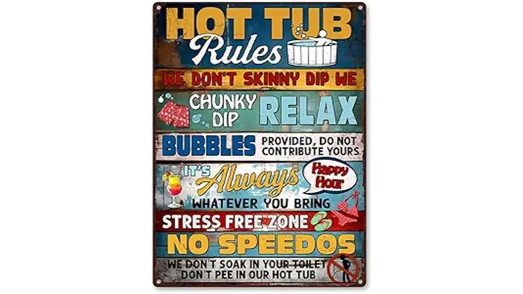 humorous hot tub guidelines