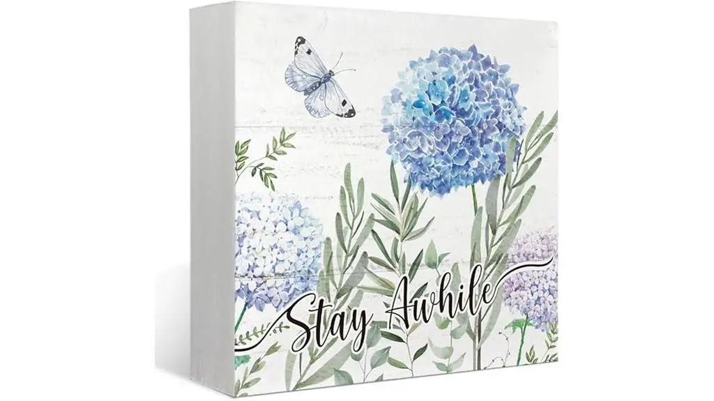 hydrangea decorated stay awhile sign