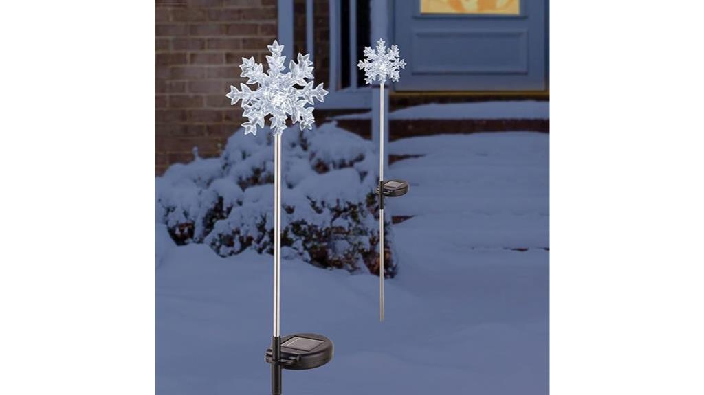 illuminated 3d snowflake stakes