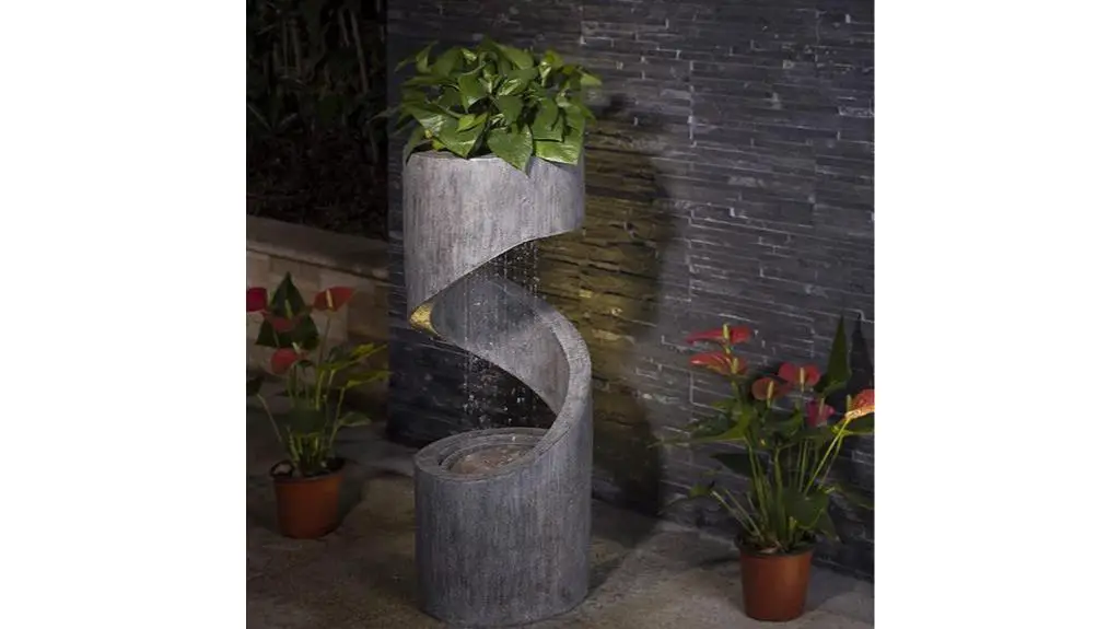 illuminated outdoor water fountain