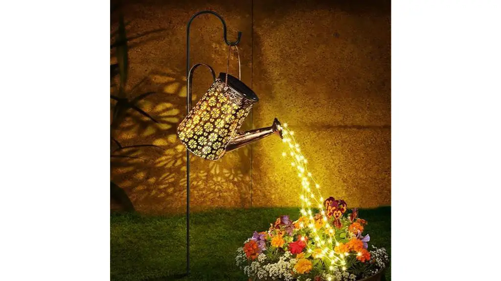 illuminated solar garden watering