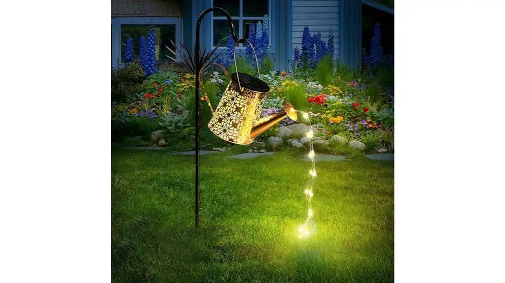 illuminated solar watering can