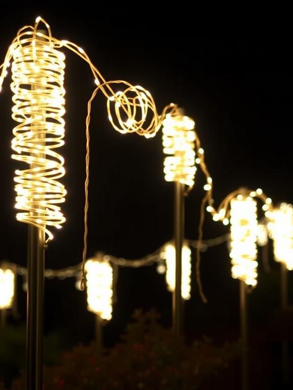 illuminated twinkling spiral poles