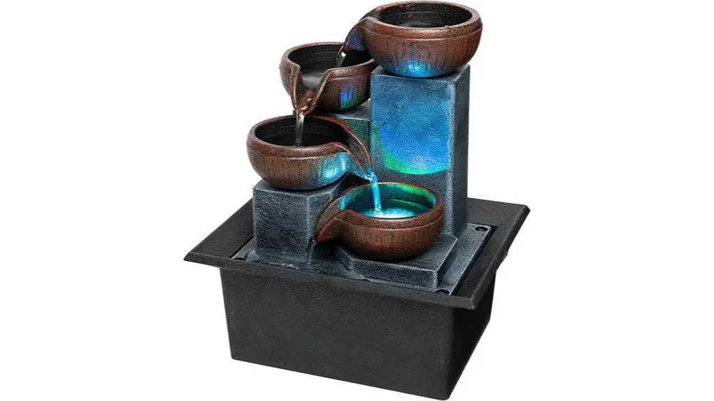 illuminated waterfall table fountain