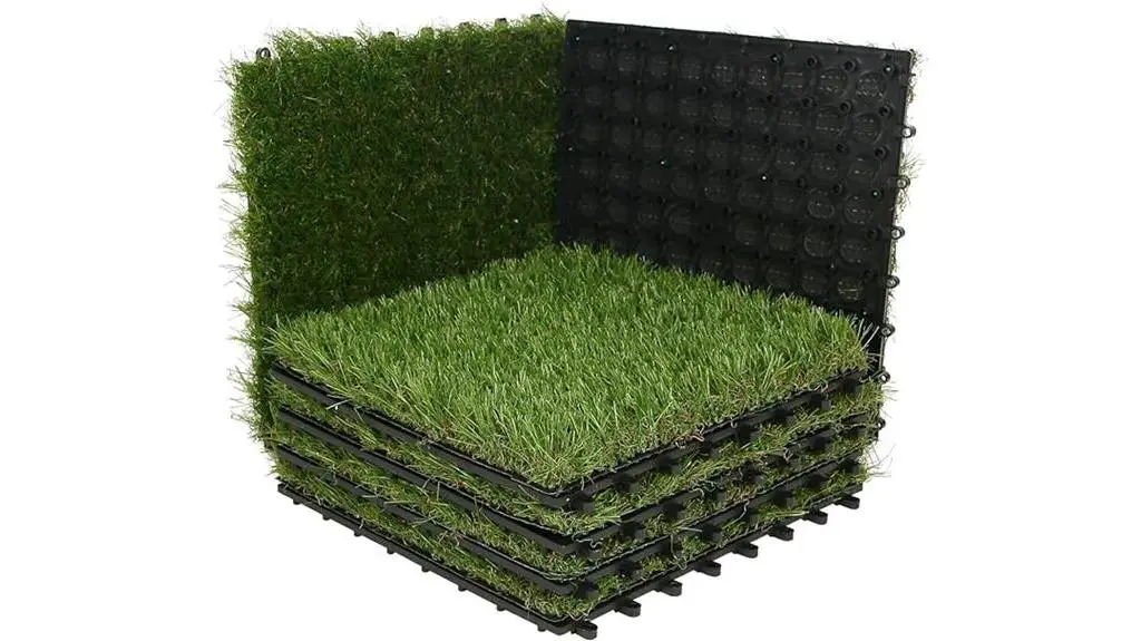 interlocking artificial grass tiles