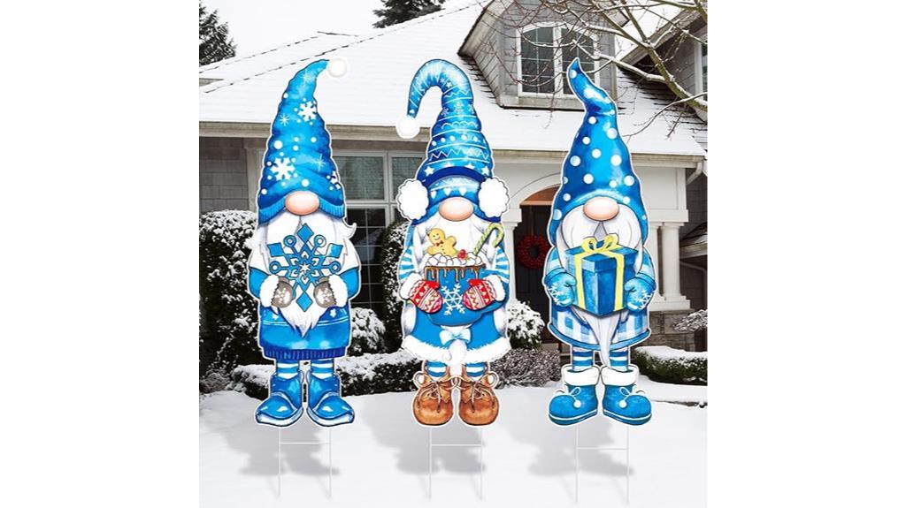 large winter gnome yard signs