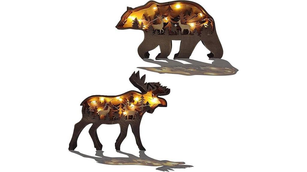 led deer forest art