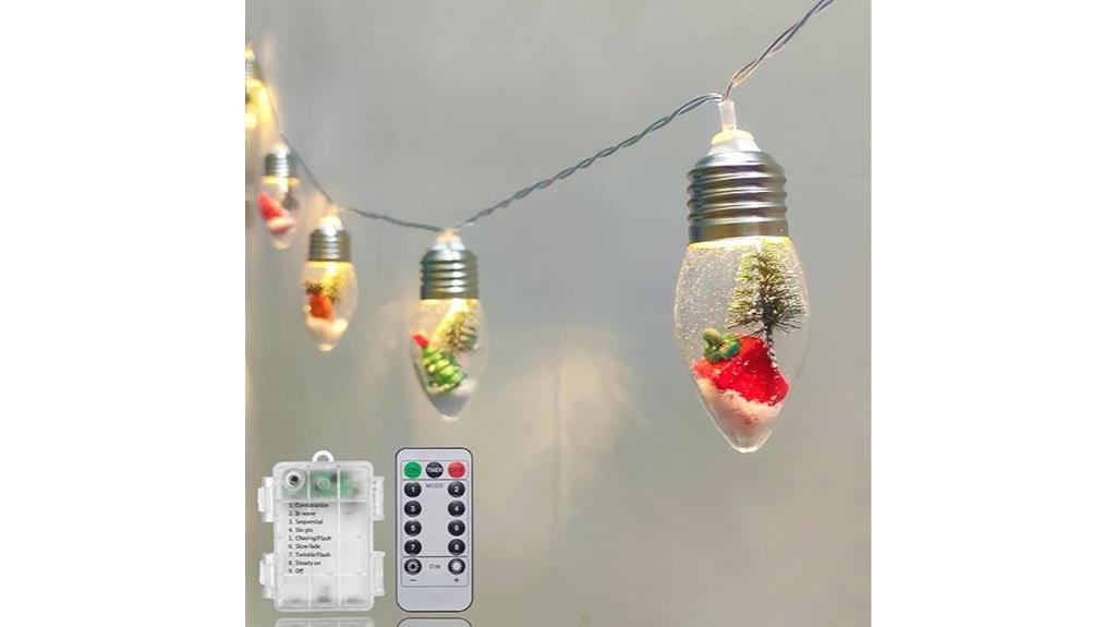 led snow globe string lights