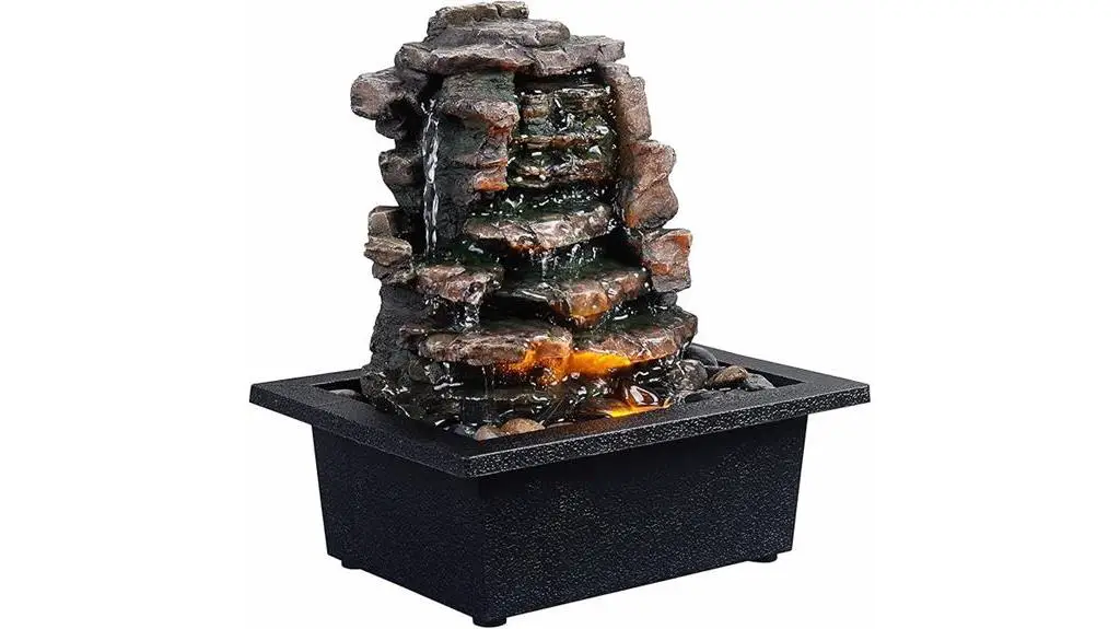 led waterfall meditation fountain