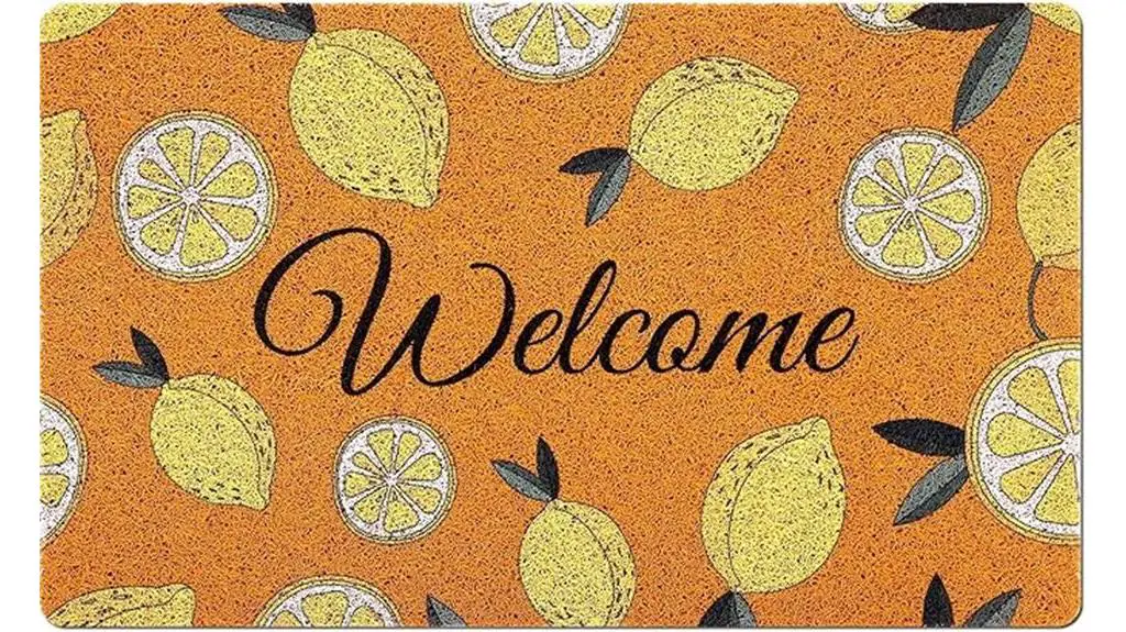 lemon themed indoor outdoor mat