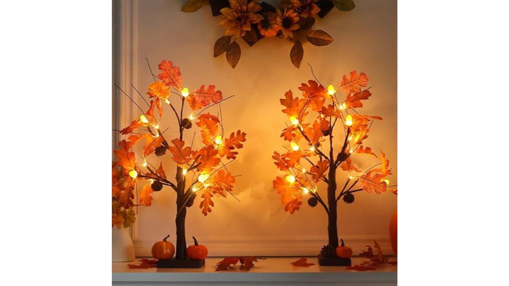 lighted acorn leaves decor