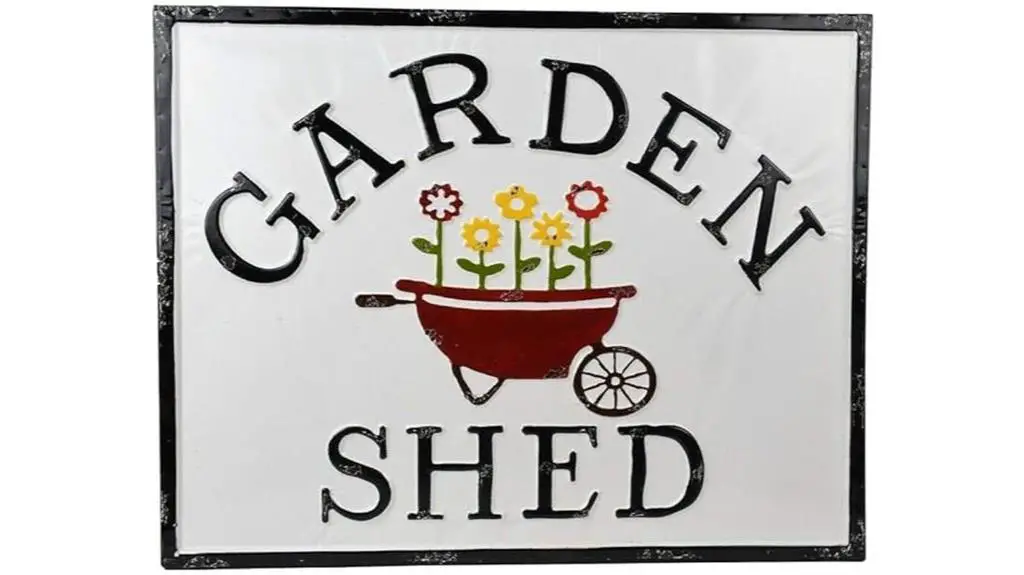 metal garden shed sign