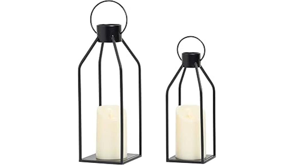 modern farmhouse candle lanterns