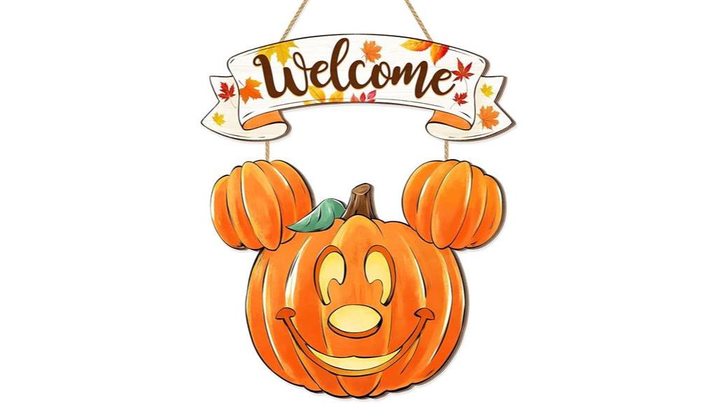 mouse pumpkin door sign