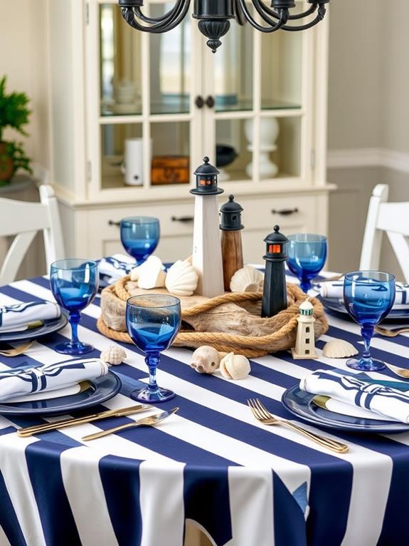 nautical themed table aesthetic