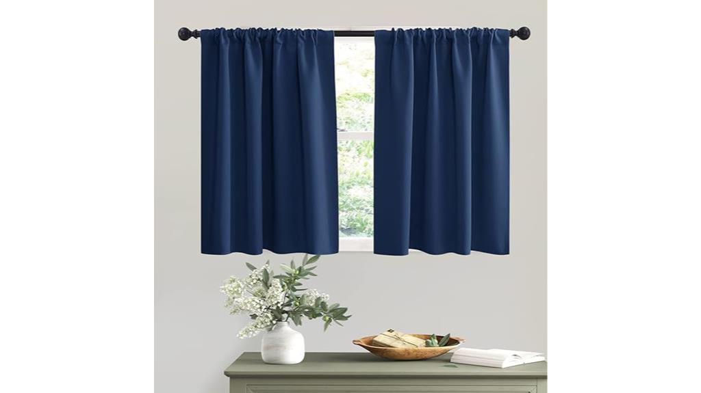 navy blue blackout curtains