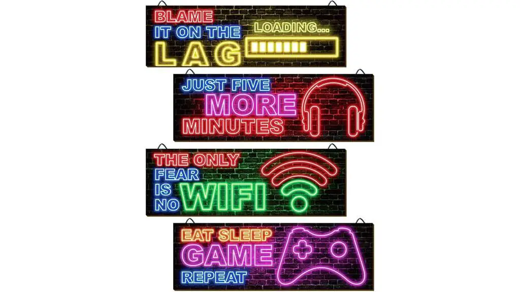 neon gaming wall art