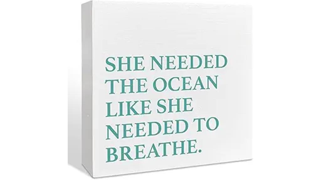 ocean quote wooden sign