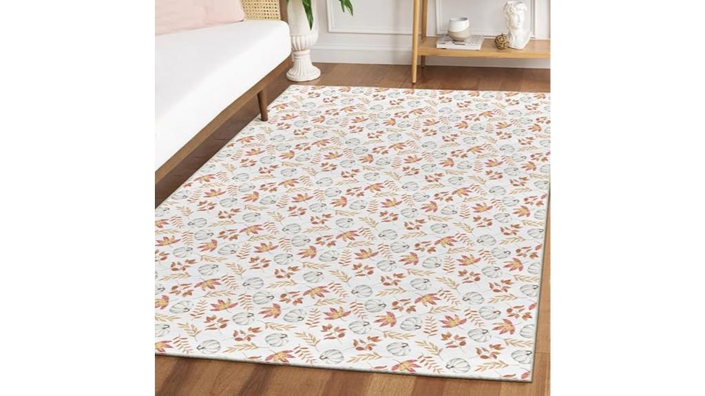 orange pumpkins fall rug