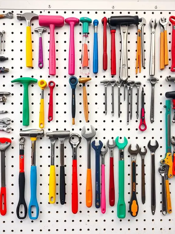 organized tools by color