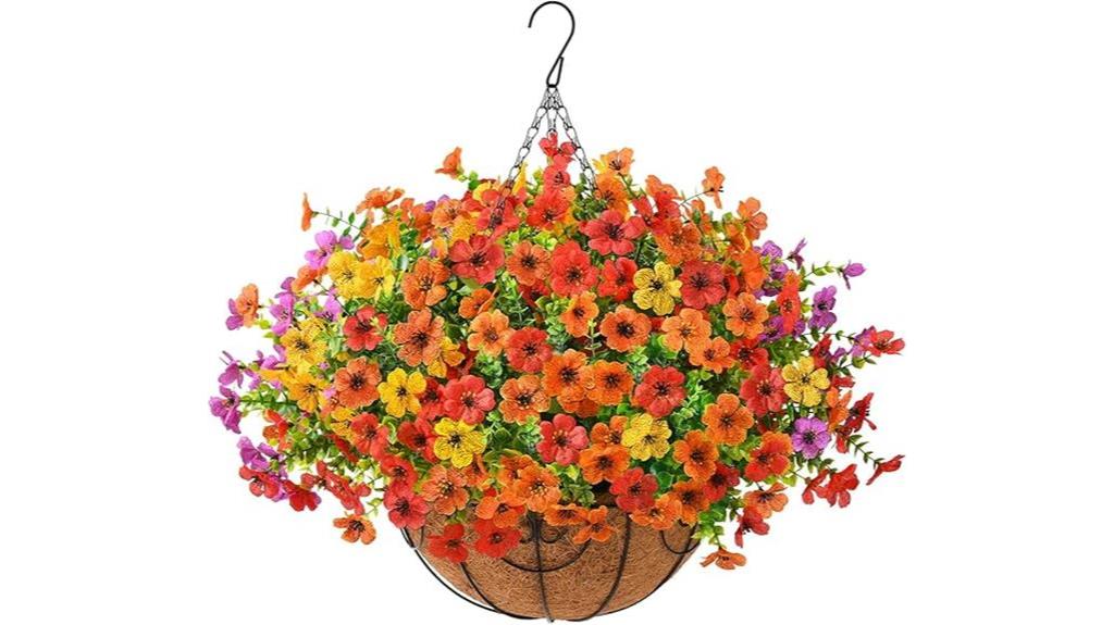 outdoor faux flower basket