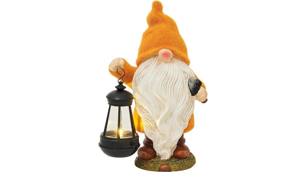 outdoor gnome solar statue