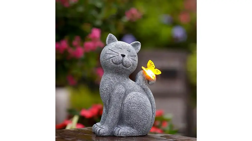 outdoor solar cat figurine