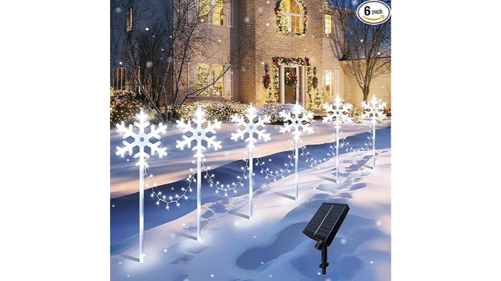 outdoor solar snowflake lights