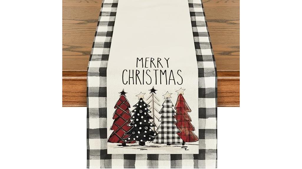 plaid christmas table runner