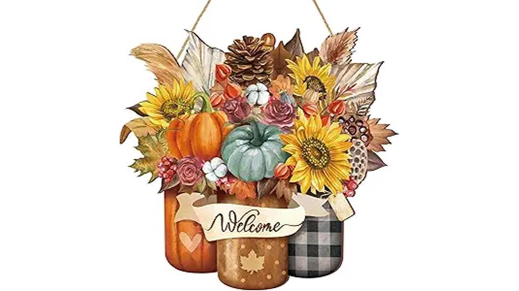 pumpkin decor welcome sign