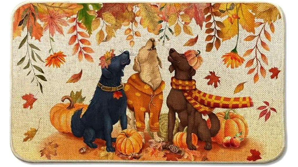 pumpkin themed fall door mat