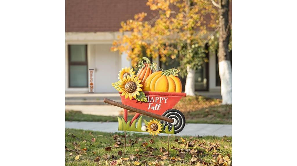 pumpkin yard stake decor