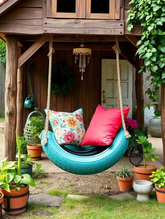 recycled tire swing project