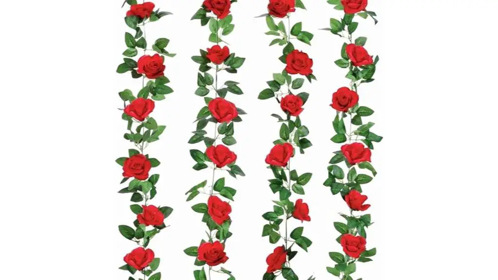 red flower garland banners