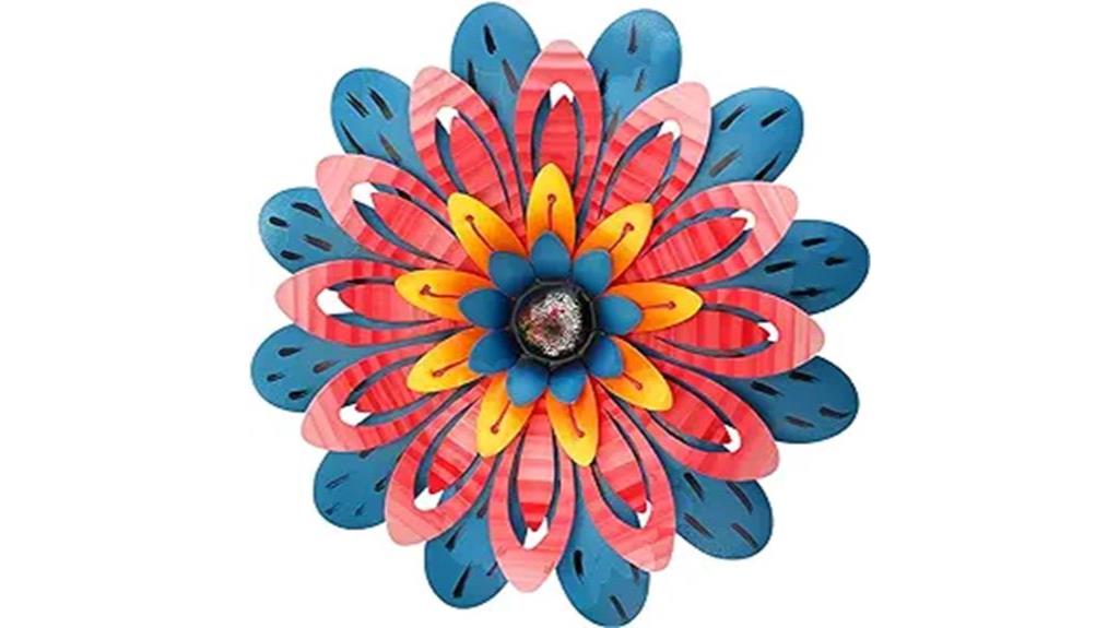 red metal flower art