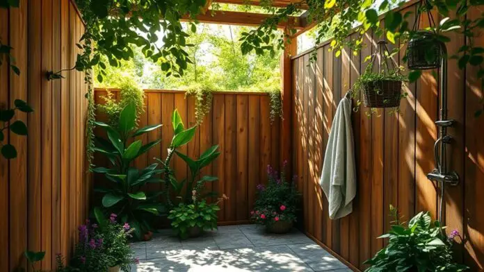 refreshing backyard shower decor