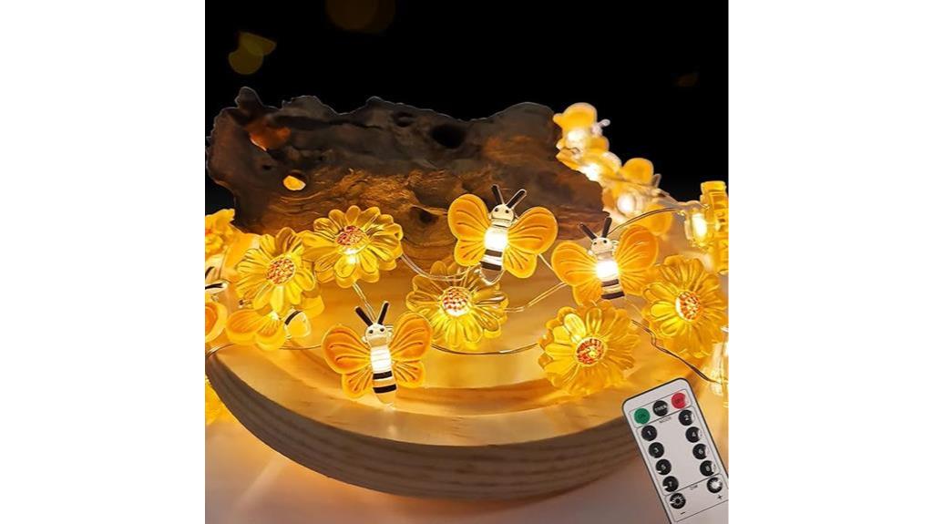 remote controlled bee string lights